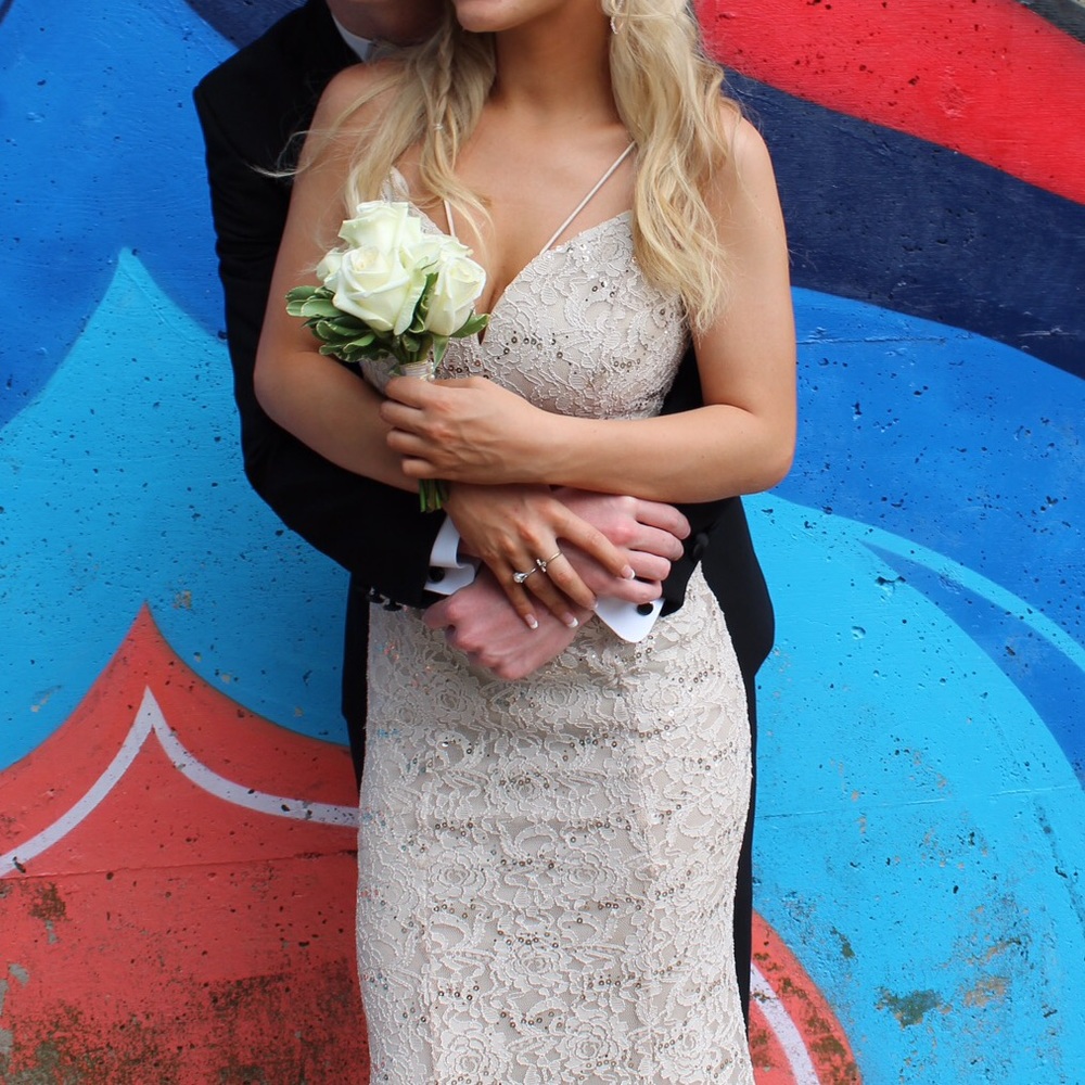 Beige prom dress